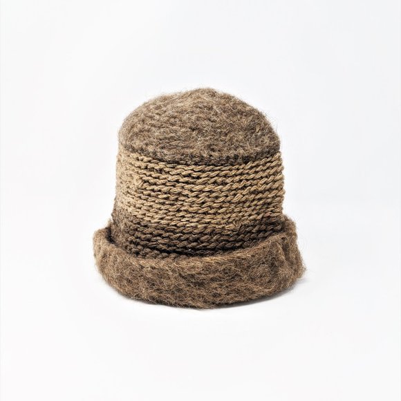 Azerbaijan 100% wool vintage winter knitted hat - brown - Picture 3 of 5